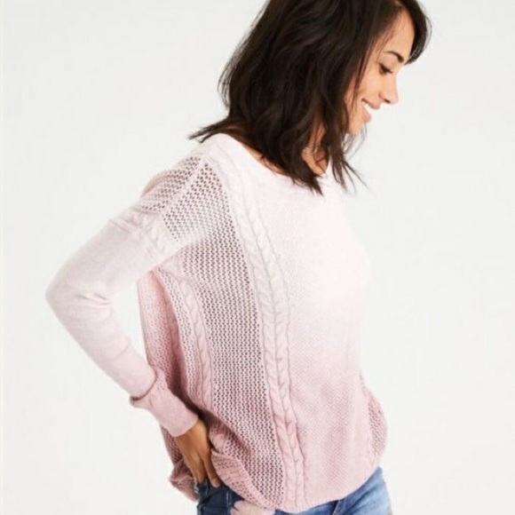 American Eagle Outfitters Sweaters - American Eagle Pink Ombré Cable Knit Sweater